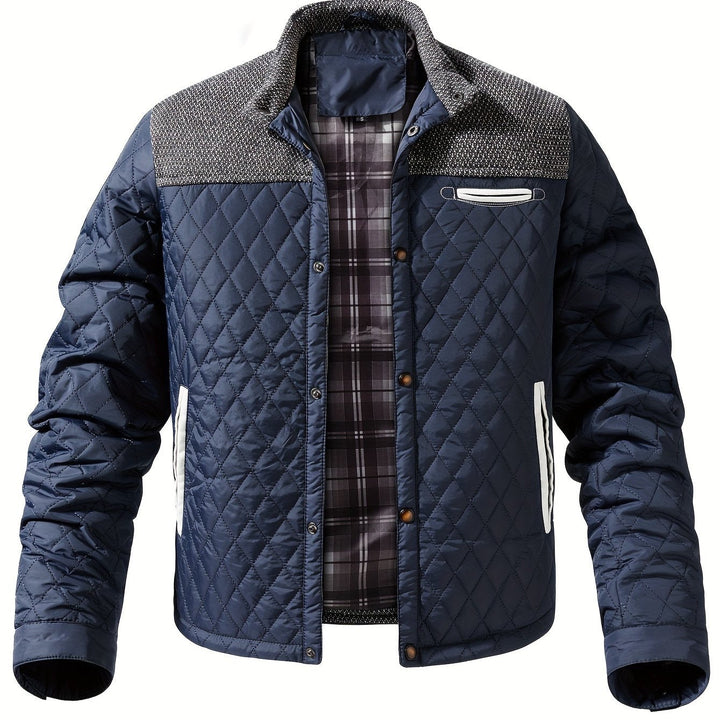 Torben | Herren Winterjacke Gesteppt Stehkragen - Olive Green - Image 18
