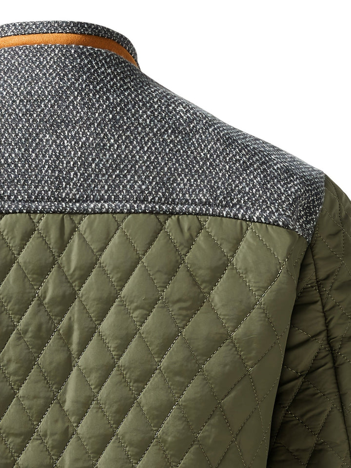 Torben | Herren Winterjacke Gesteppt Stehkragen - Olive Green - Image 5