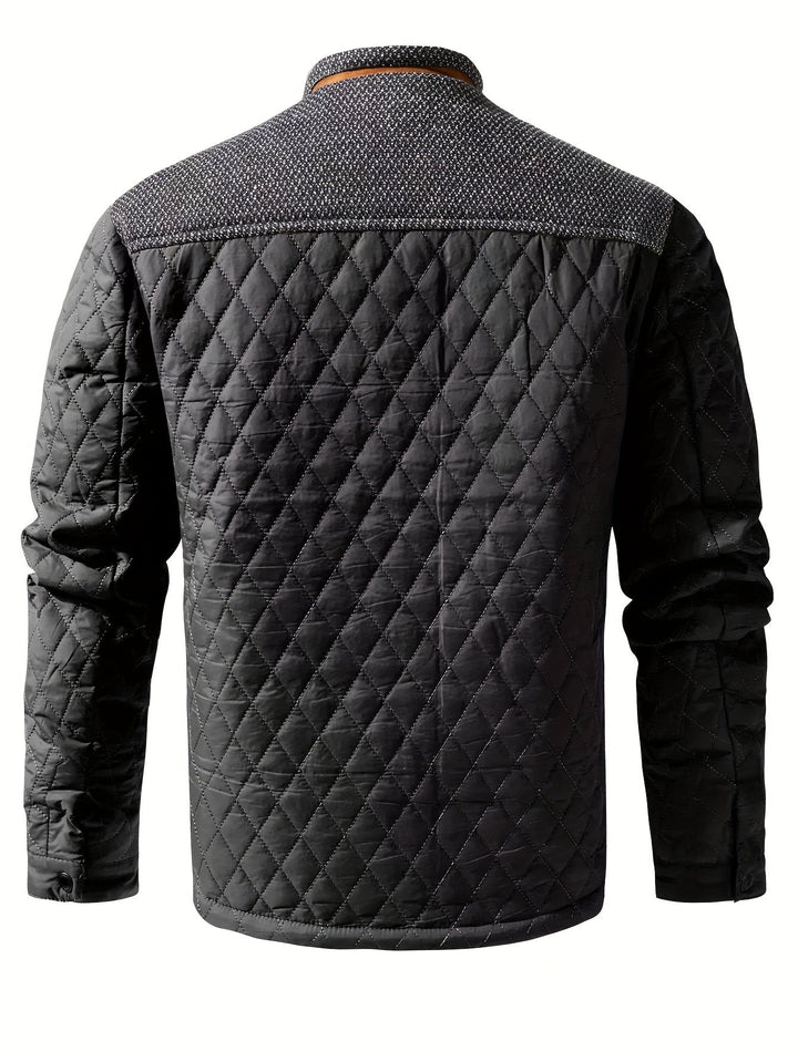 Torben | Herren Winterjacke Gesteppt Stehkragen - Olive Green - Image 8