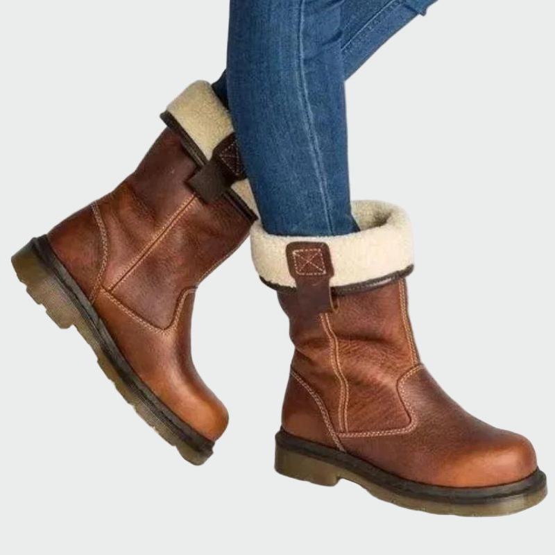 Tordveke | Damen Winterschuhe Gefütterte Stiefel - Brown - Image 1