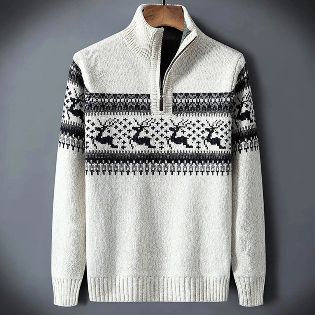 Torveld | Herren Weihnachts-Strickpullover mit Reißverschluss - Image 3