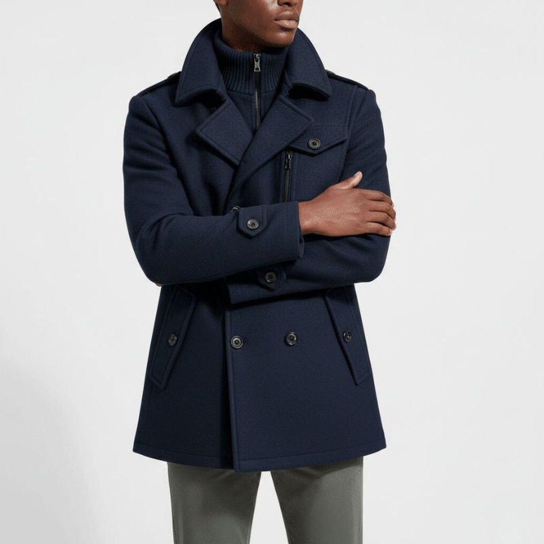 Torwald | Herren Wintermantel Doppelreihig - Navy - Image 2