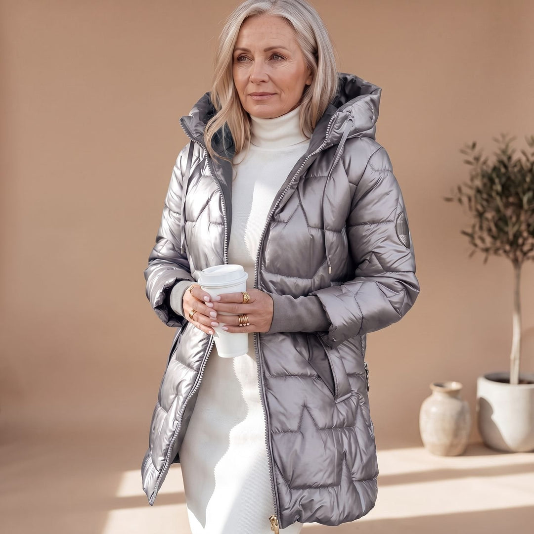 Torwinde | Damen Winterjacke Gesteppte Midi Pufferjacke - Image 6