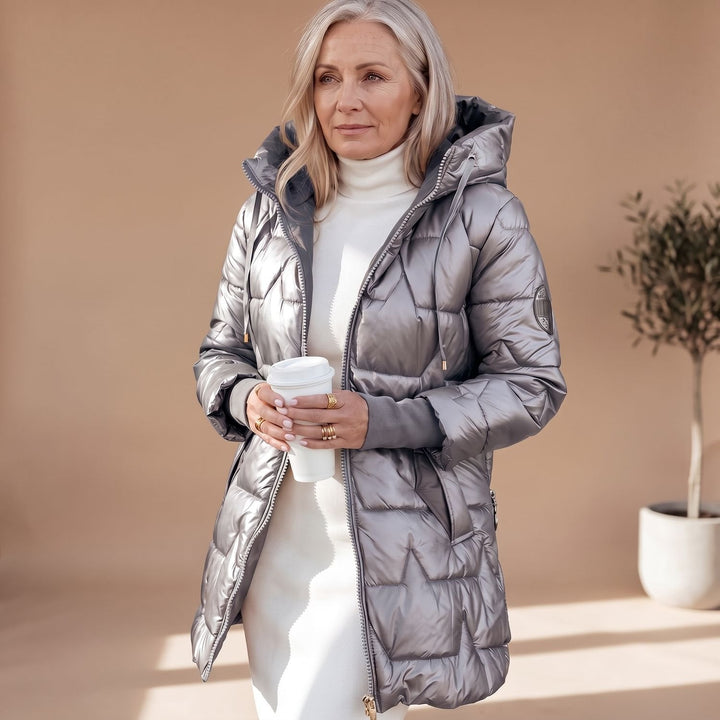 Torwinde | Damen Winterjacke Gesteppte Midi Pufferjacke - Image 9