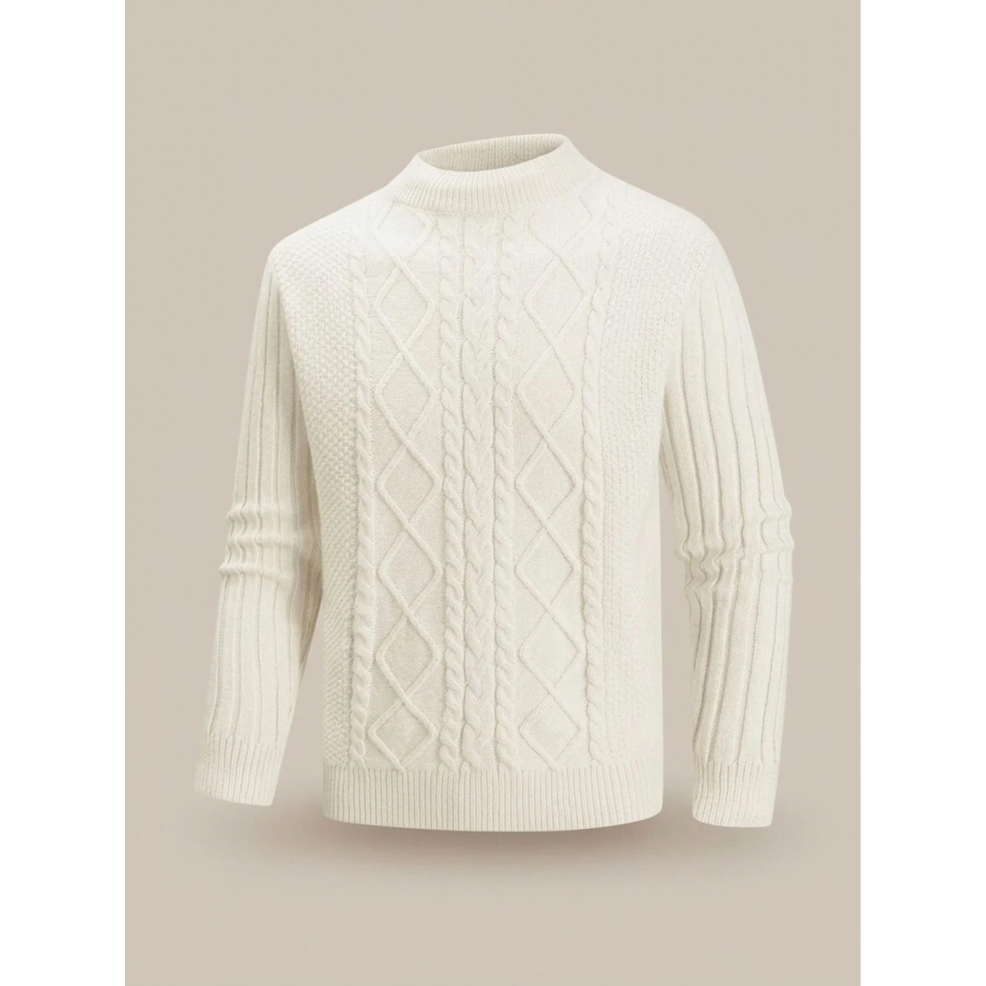 Valdrek | Herren Strickpullover Zopfmuster Rundhals - Image 1