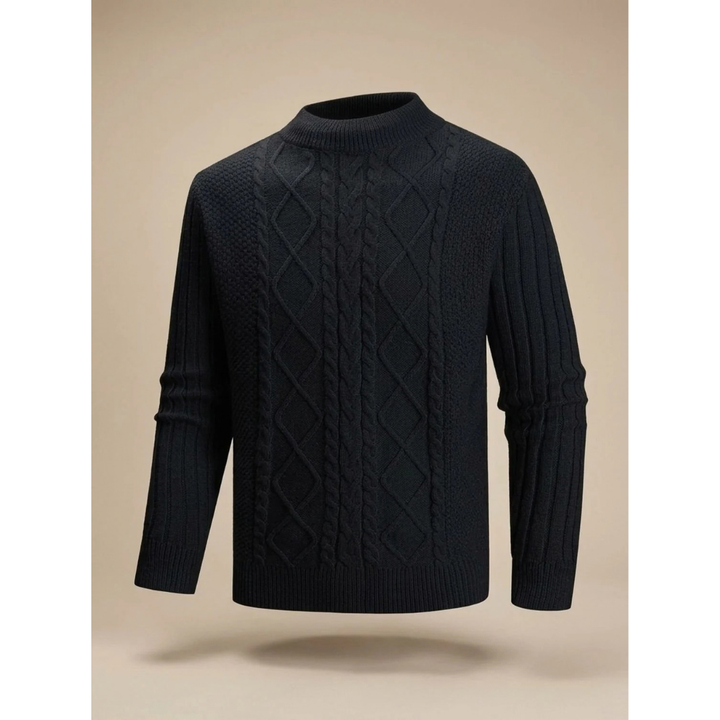 Valdrek | Herren Strickpullover Zopfmuster Rundhals - Image 2