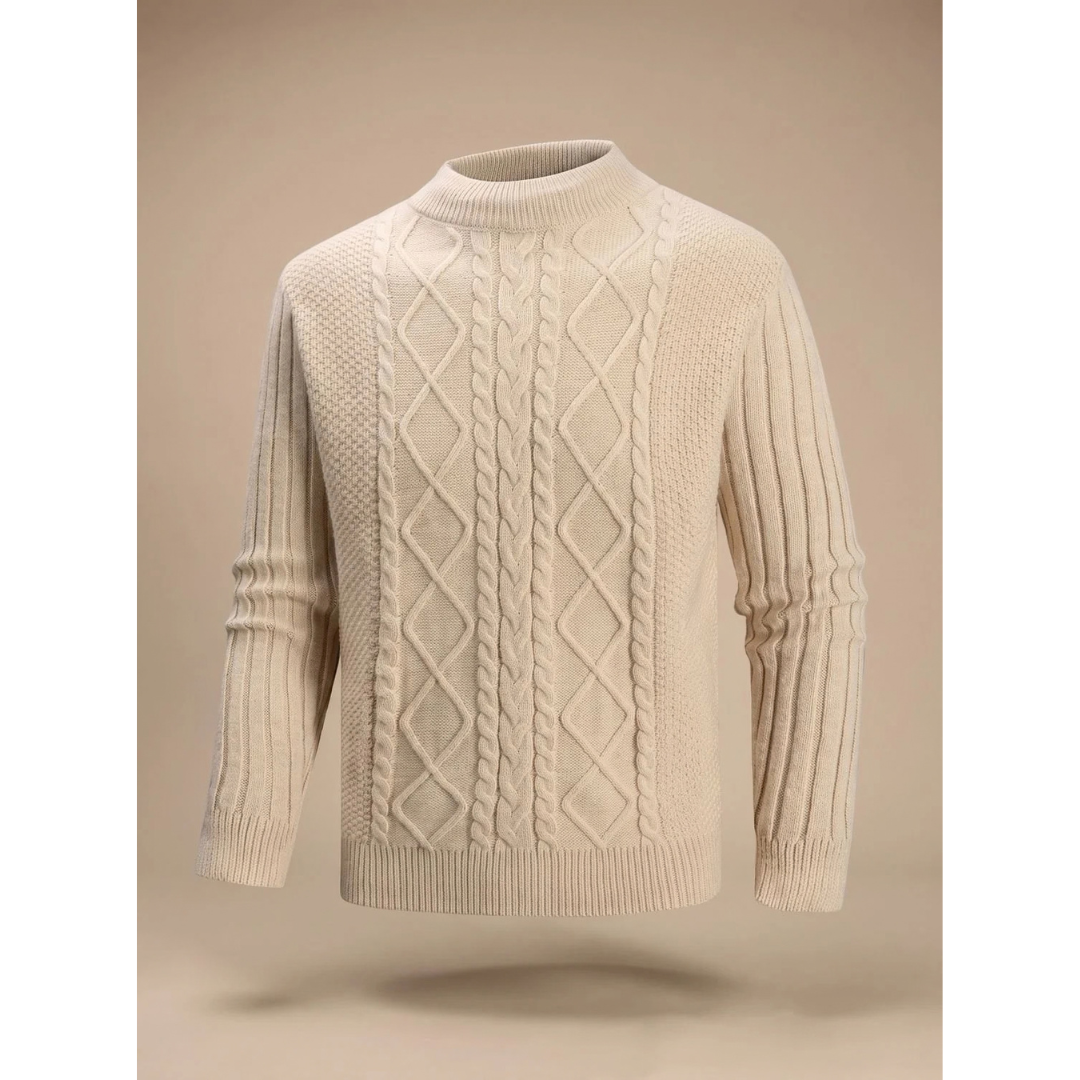 Valdrek | Herren Strickpullover Zopfmuster Rundhals - Image 3