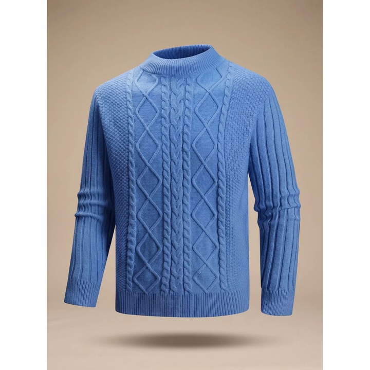 Valdrek | Herren Strickpullover Zopfmuster Rundhals - Image 4