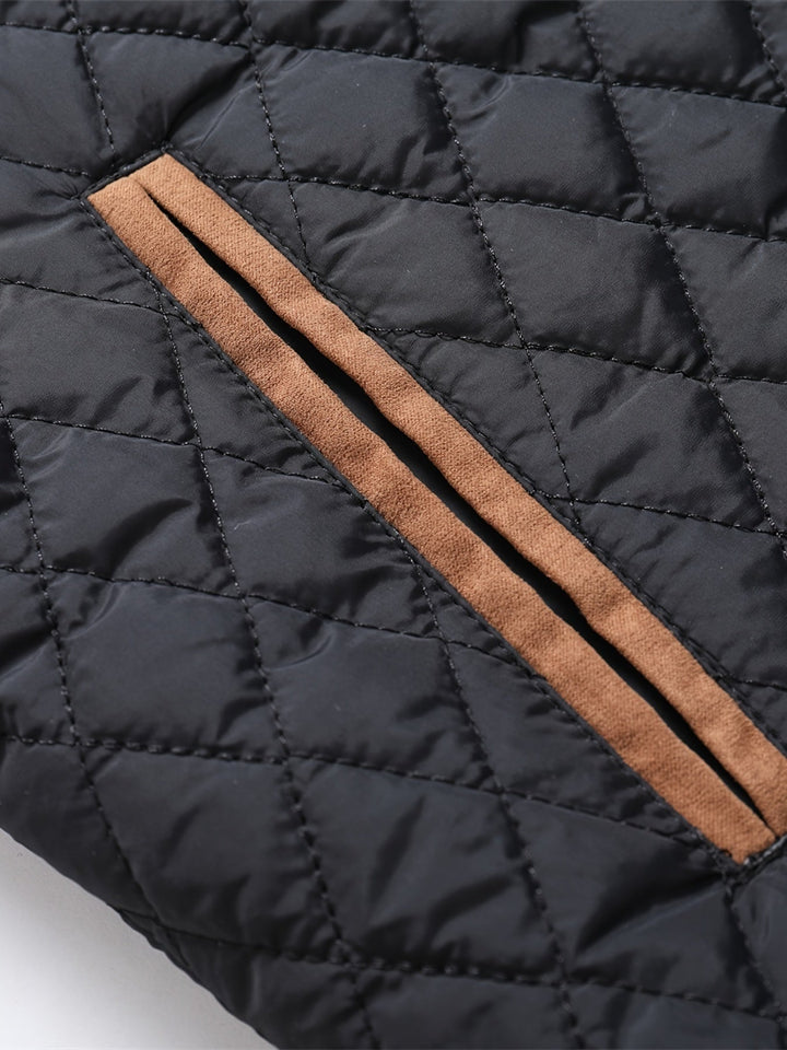 Valdric | Herren Winterjacke Steppjacke Stehkragen - Navy - Image 11