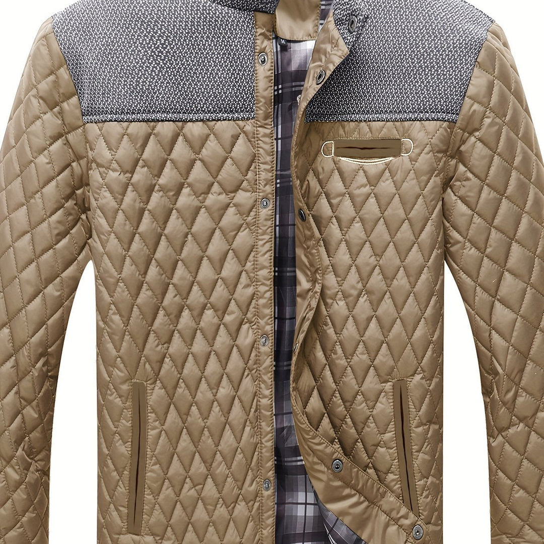 Valdric | Herren Winterjacke Steppjacke Stehkragen - Navy - Image 13