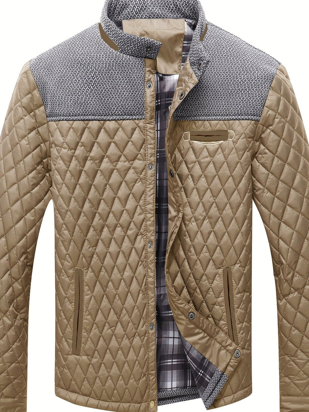 Valdric | Herren Winterjacke Steppjacke Stehkragen - Navy - Image 14