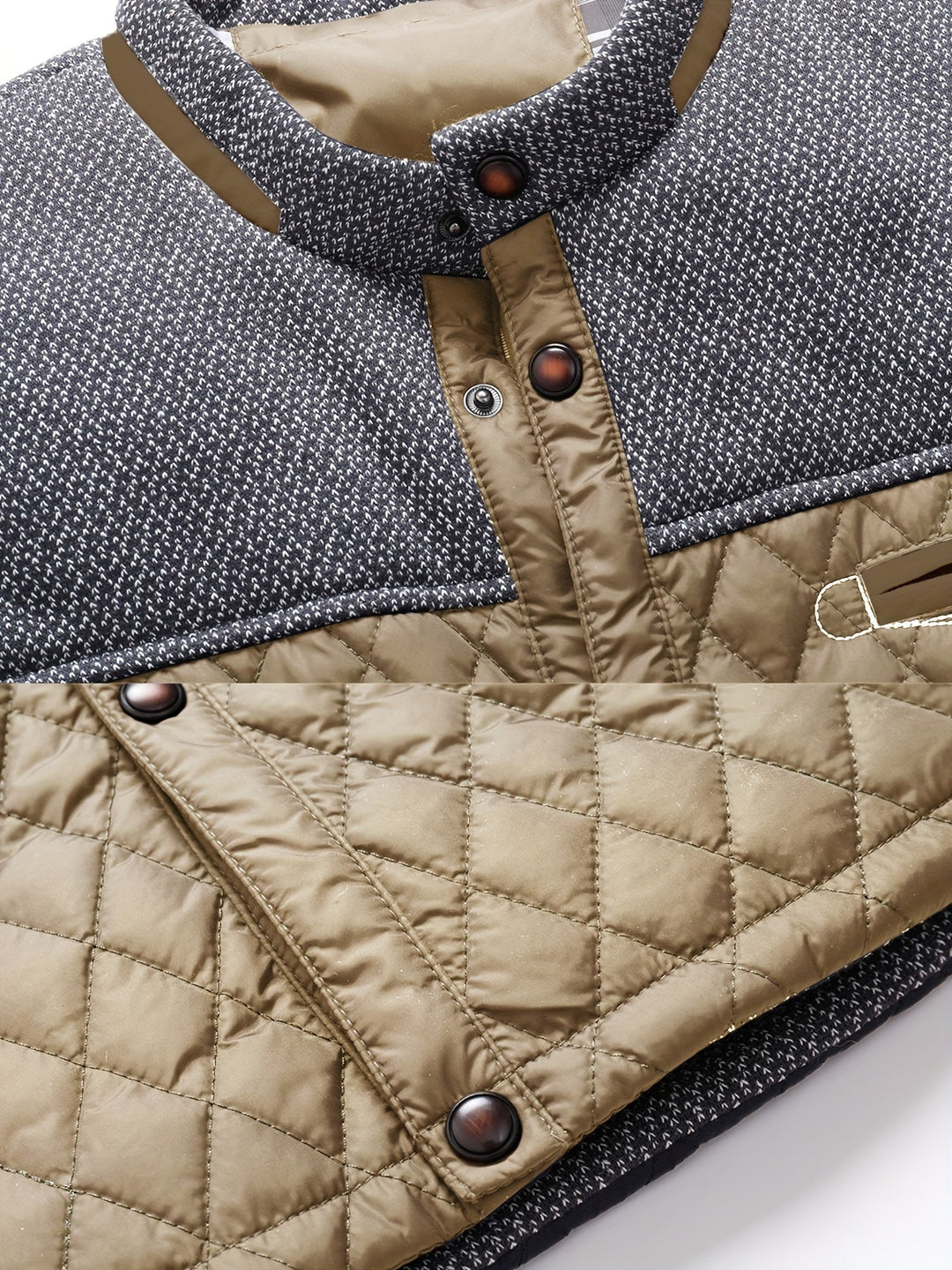 Valdric | Herren Winterjacke Steppjacke Stehkragen - Navy - Image 17