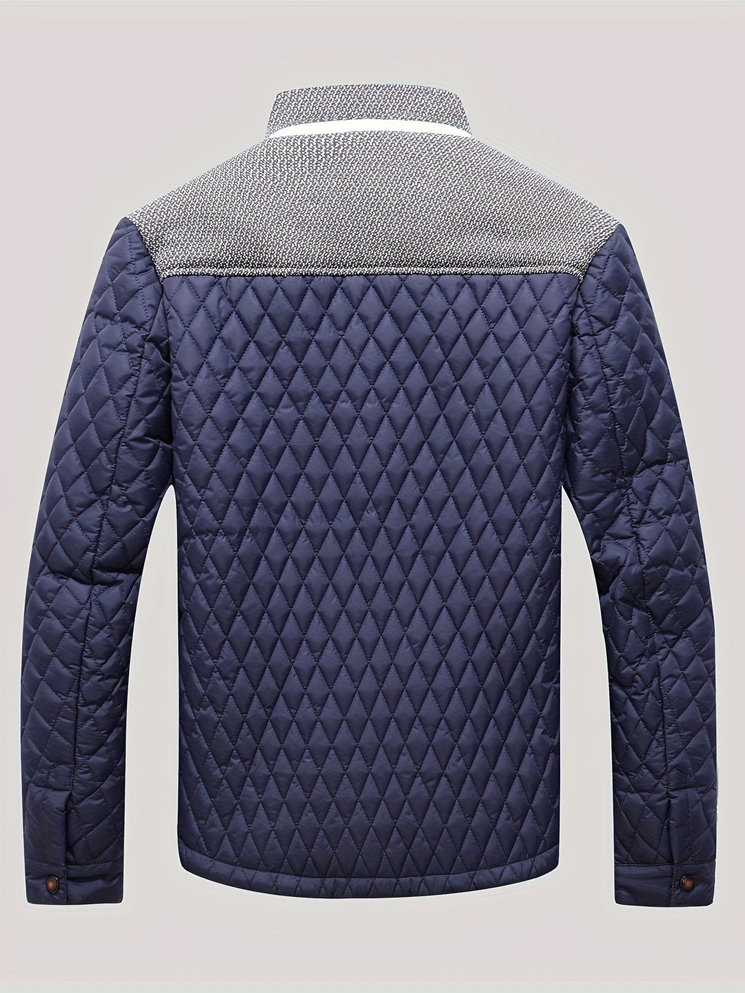 Valdric | Herren Winterjacke Steppjacke Stehkragen - Navy - Image 3