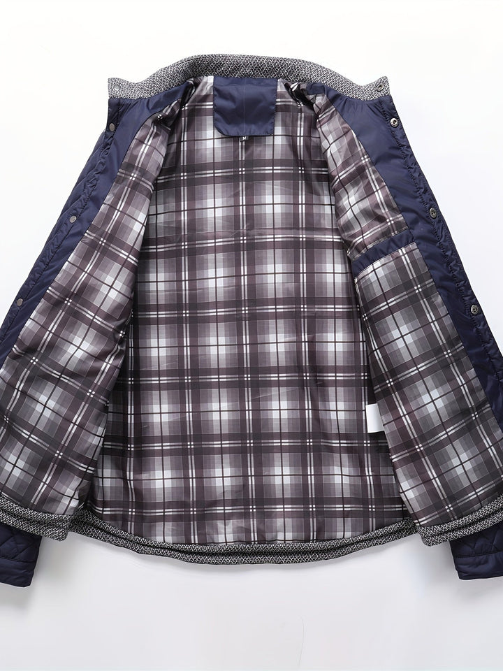Valdric | Herren Winterjacke Steppjacke Stehkragen - Navy - Image 4