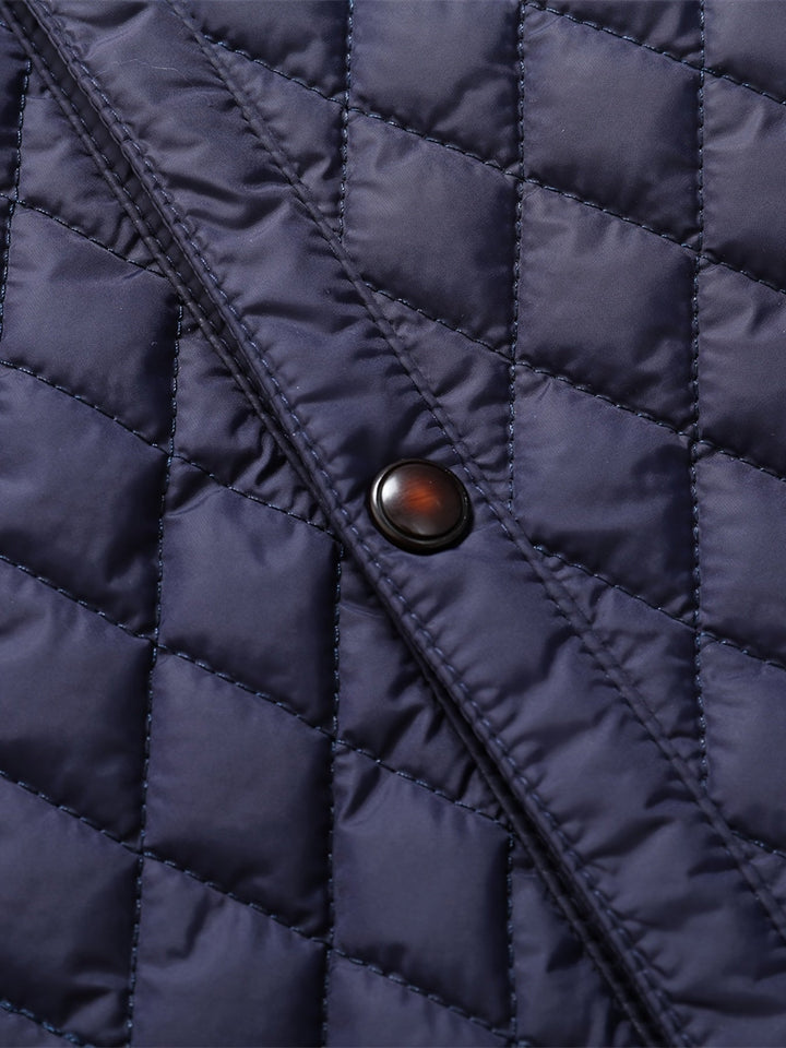 Valdric | Herren Winterjacke Steppjacke Stehkragen - Navy - Image 5