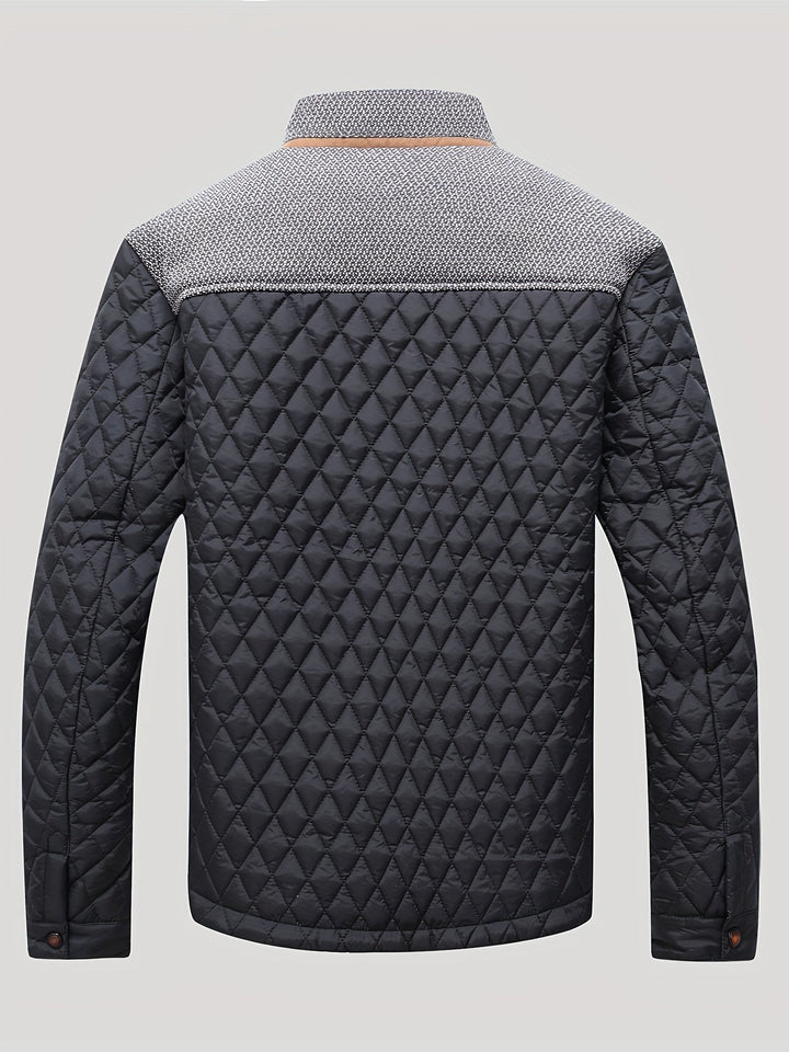 Valdric | Herren Winterjacke Steppjacke Stehkragen - Navy - Image 9