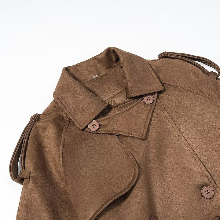 Valdrun | Damen Langer Wintermantel Tailliert - Brown - Image 3