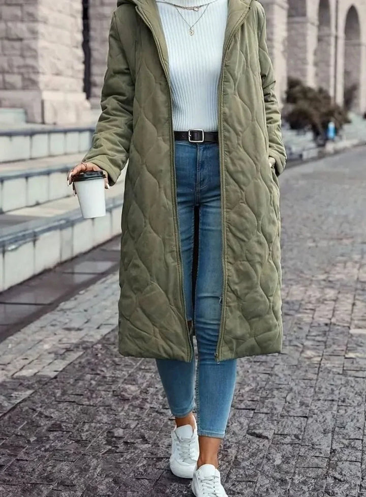 Valdwyn | Damen Gesteppte Winterjacke mit Kapuze - Olive Green - Image 2