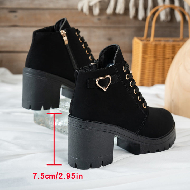 Veldmara | Damen Stiefeletten mit Blockabsatz - Beige - Image 11