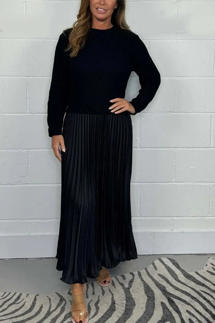 Veldora | Damen Strickkleid Midi Faltenrock - Image 2