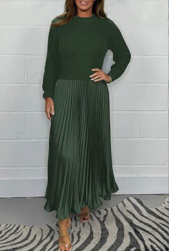 Veldora | Damen Strickkleid Midi Faltenrock - Image 5
