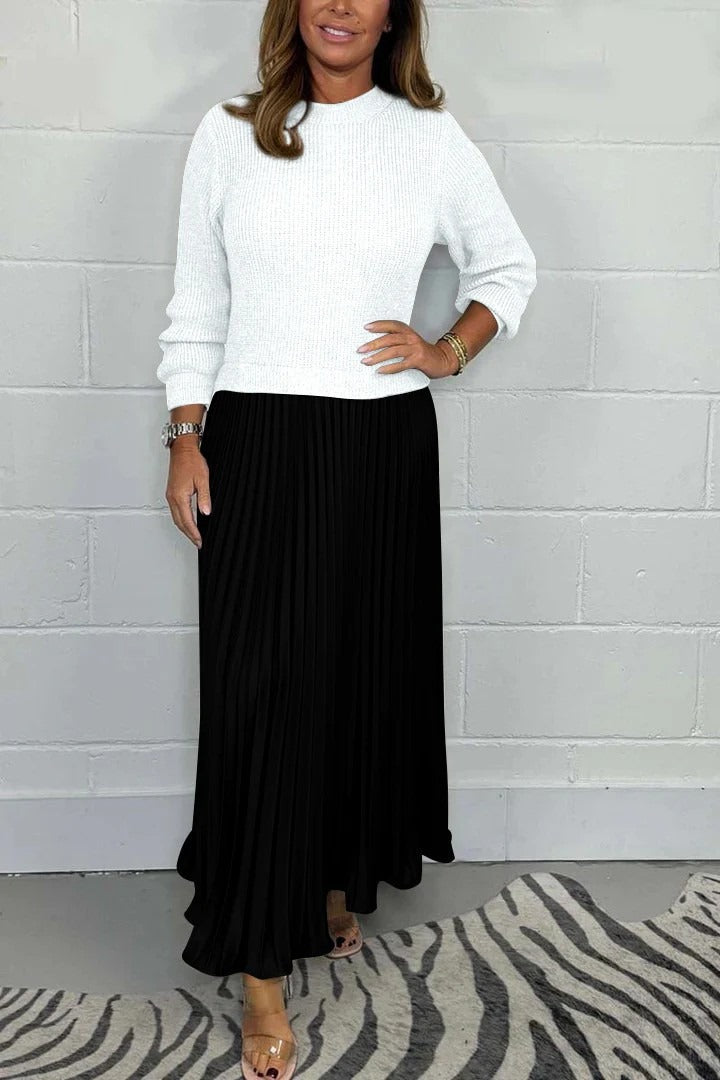 Veldora | Damen Strickkleid Midi Faltenrock - Image 6