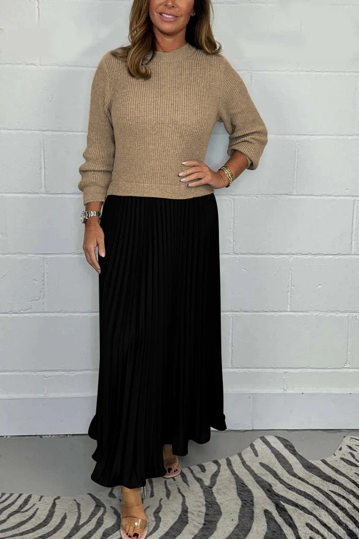 Veldora | Damen Strickkleid Midi Faltenrock - Image 7