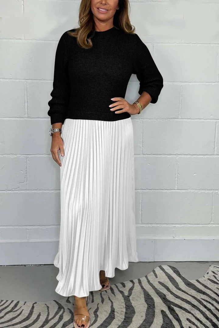 Veldora | Damen Strickkleid Midi Faltenrock - Image 8