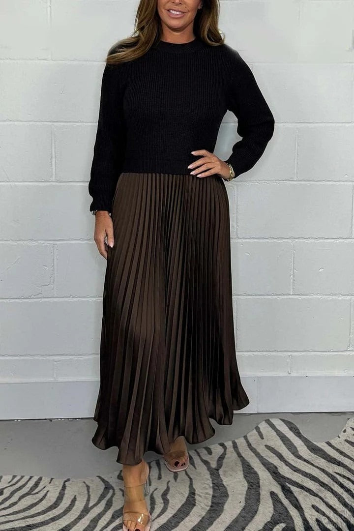 Veldora | Damen Strickkleid Midi Faltenrock - Image 9