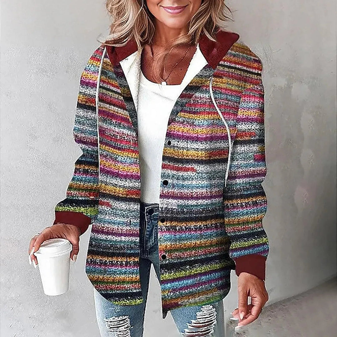Veldorna | Damen Karierte Kapuzenjacke Hemdjacke - Image 6