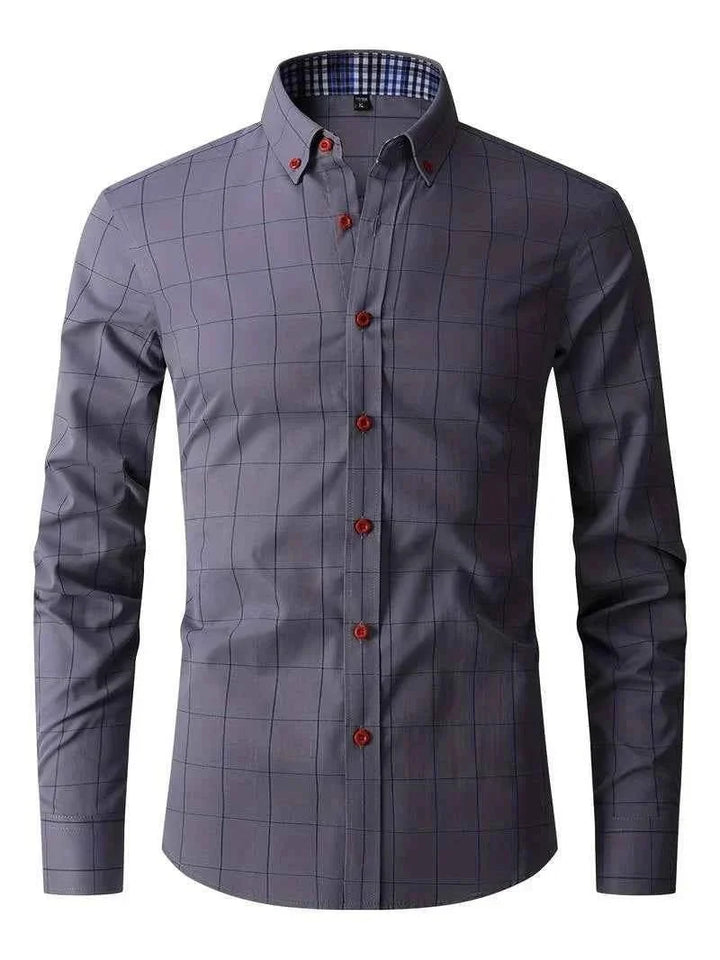 Veldran | Herren Kariertes Langarm Business Hemd - Image 1