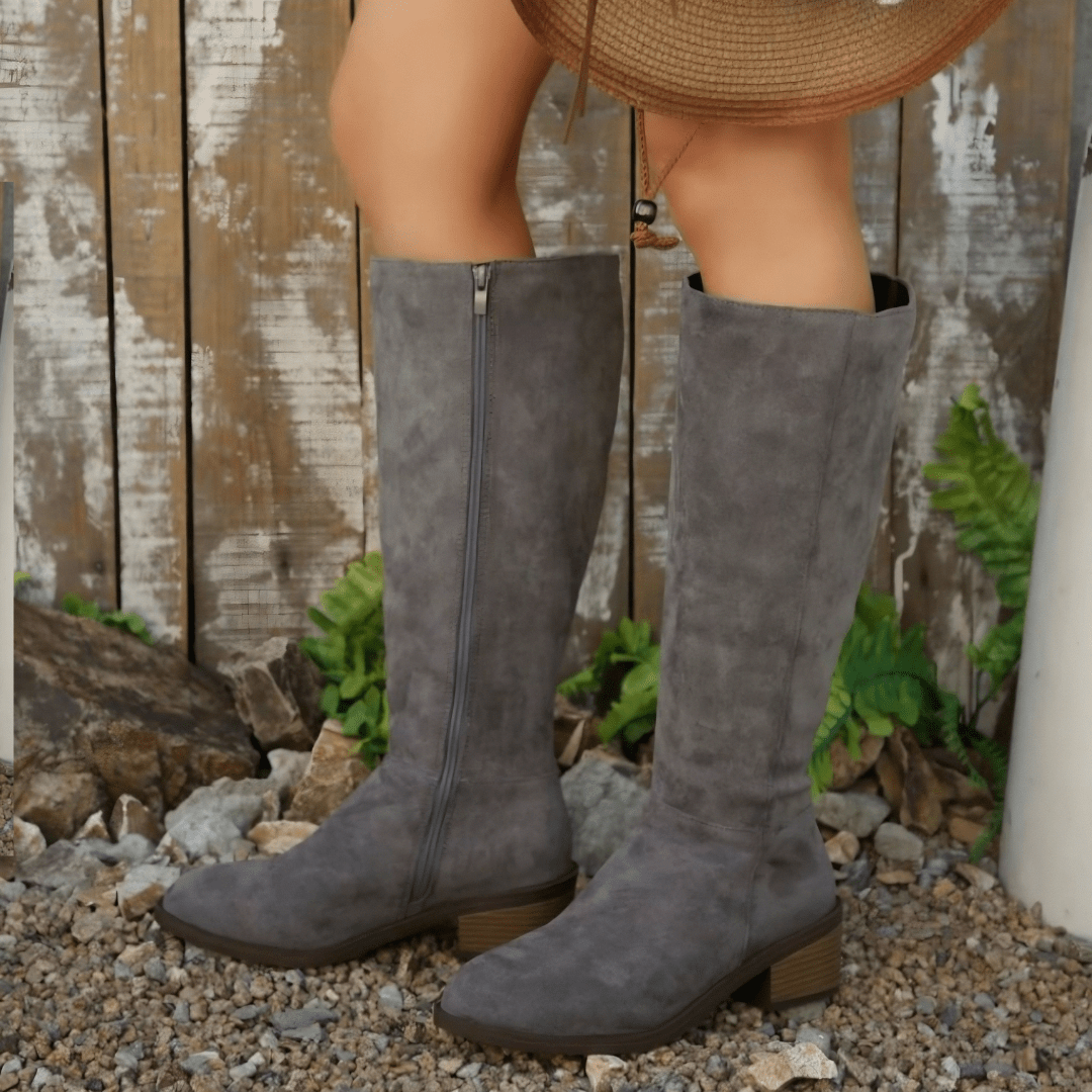 Veldrun | Damen Kniehohe Stiefel Weite Wade - Image 3