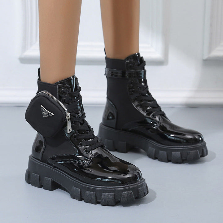 Veldrun | Damen Winterstiefel Plateau Schnürstiefel - Image 5
