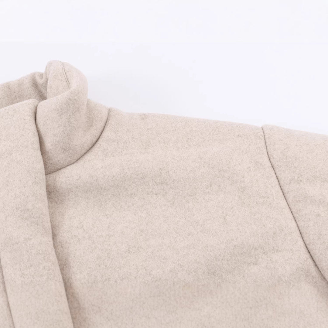 Veldwyn | Damen Übergangsjacke Kurzer Wollmantel - Beige - Image 2