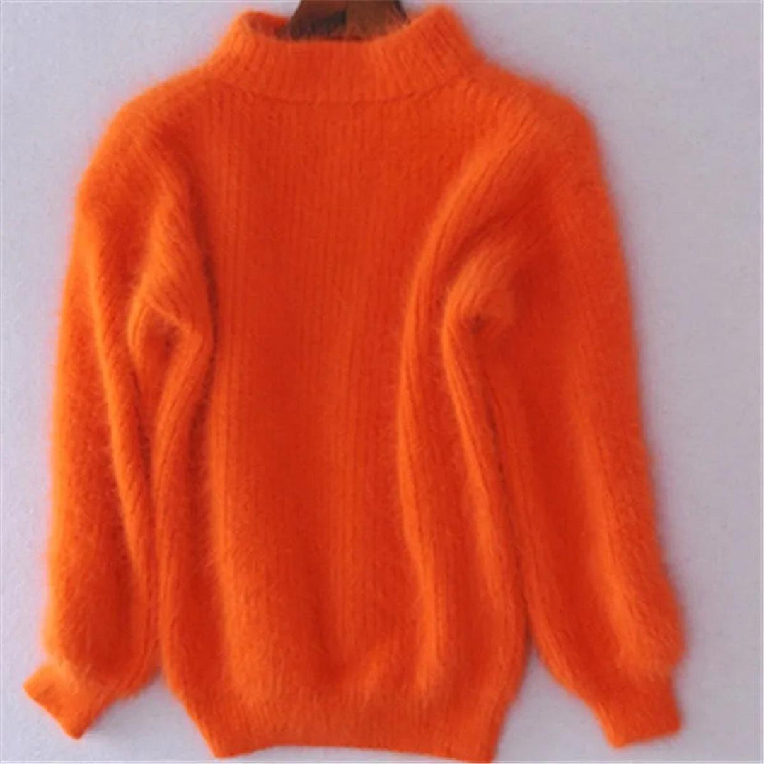 Velmara | Damen Flauschiger Rollkragen Pullover - Baby Blue - Image 5