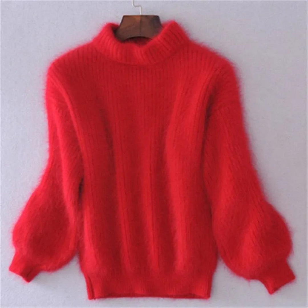 Velmara | Damen Flauschiger Rollkragen Pullover - Baby Blue - Image 7