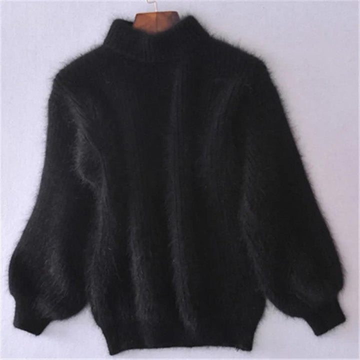 Velmara | Damen Flauschiger Rollkragen Pullover - Baby Blue - Image 8
