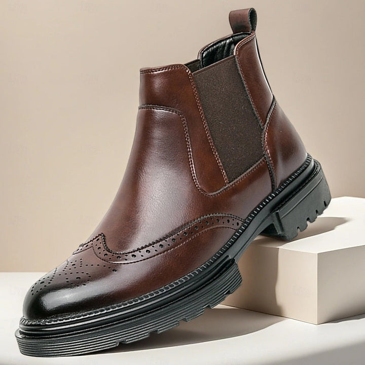 Volkmar | Herren Stiefeletten Brogue Chelsea Boot - Brown - Image 1