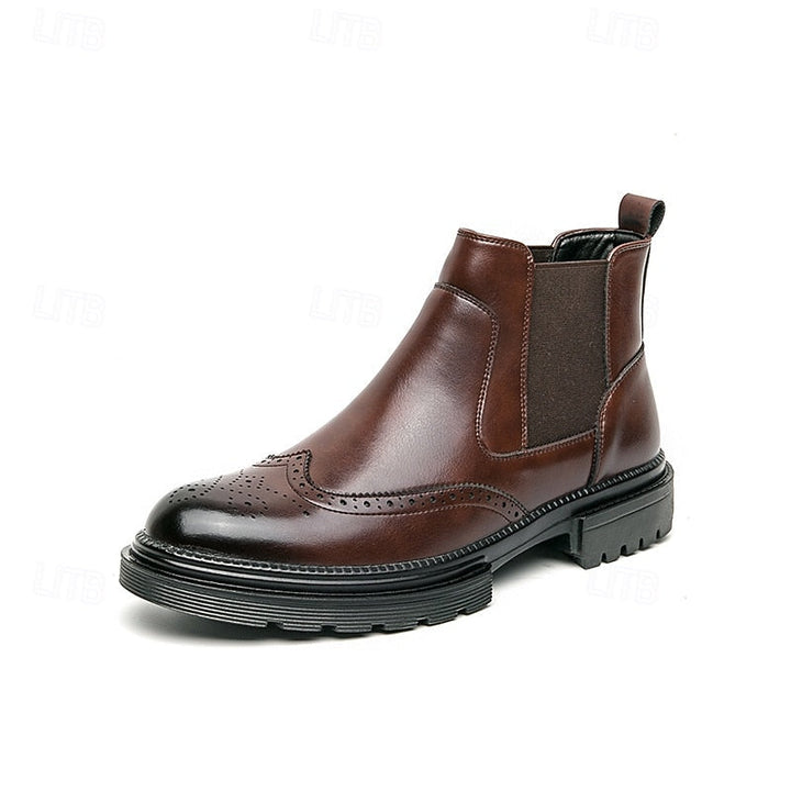 Volkmar | Herren Stiefeletten Brogue Chelsea Boot - Brown - Image 10