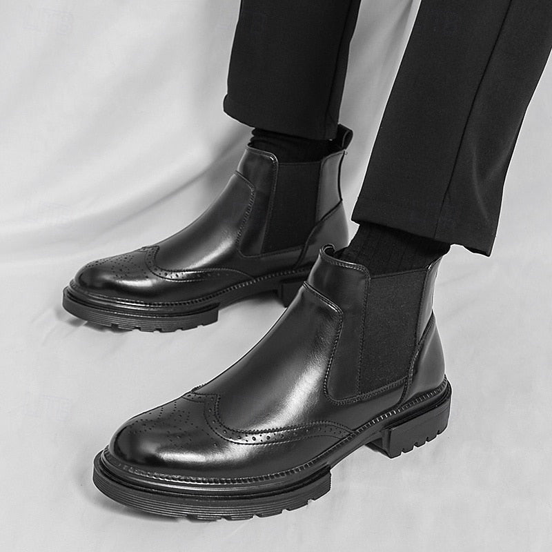 Volkmar | Herren Stiefeletten Brogue Chelsea Boot - Brown - Image 11