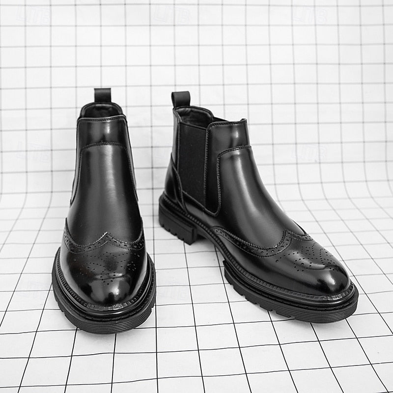 Volkmar | Herren Stiefeletten Brogue Chelsea Boot - Brown - Image 12