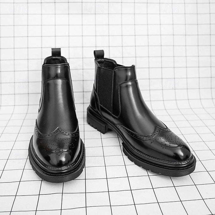 Volkmar | Herren Stiefeletten Brogue Chelsea Boot - Brown - Image 12