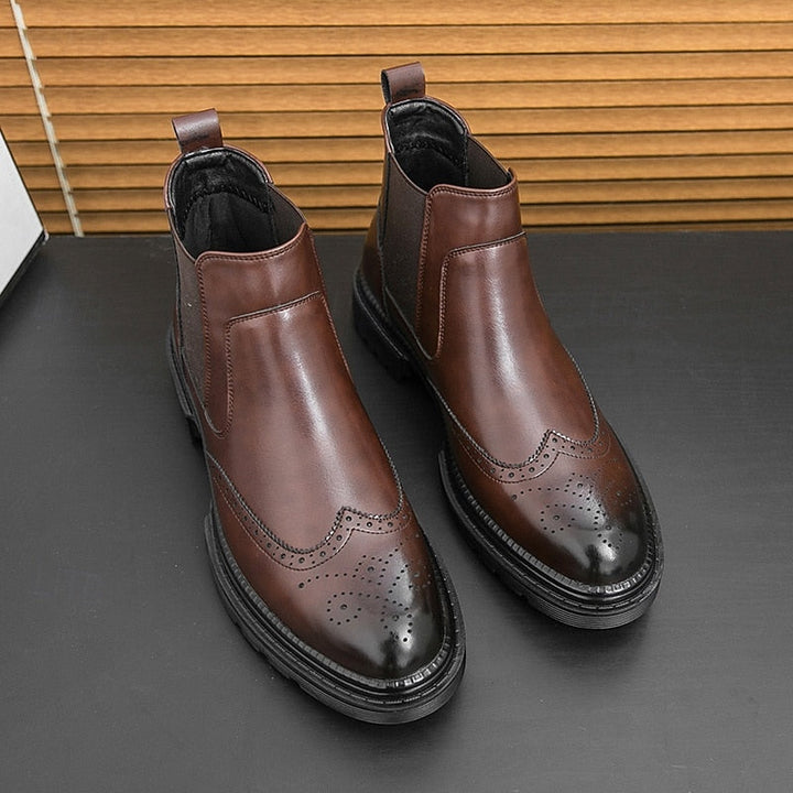 Volkmar | Herren Stiefeletten Brogue Chelsea Boot - Brown - Image 5