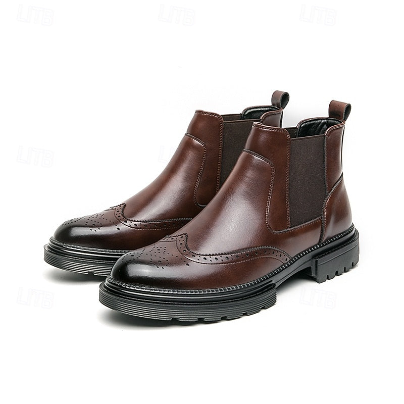 Volkmar | Herren Stiefeletten Brogue Chelsea Boot - Brown - Image 7