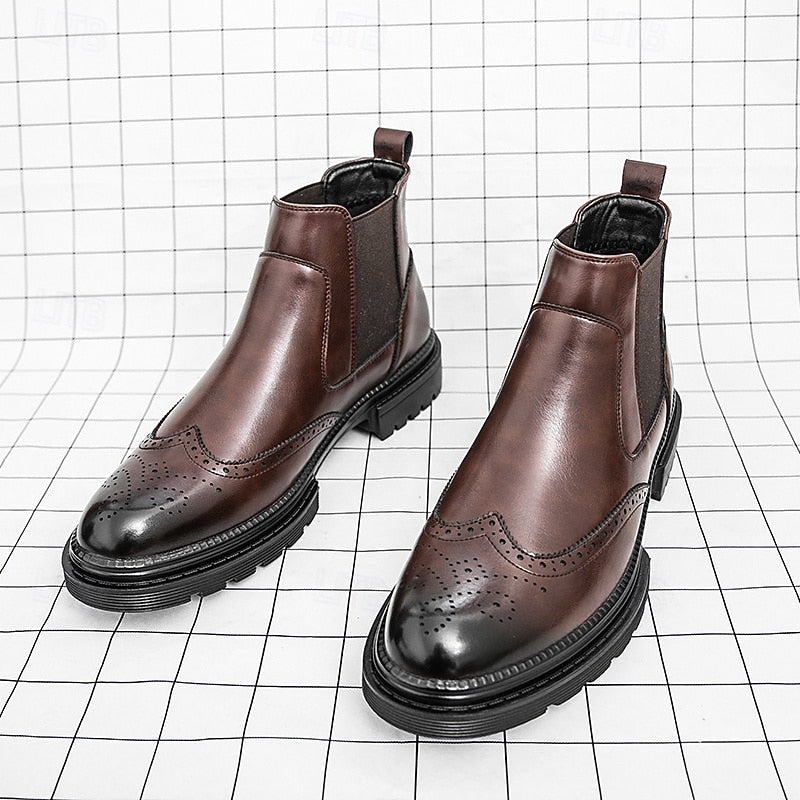 Volkmar | Herren Stiefeletten Brogue Chelsea Boot - Brown - Image 9