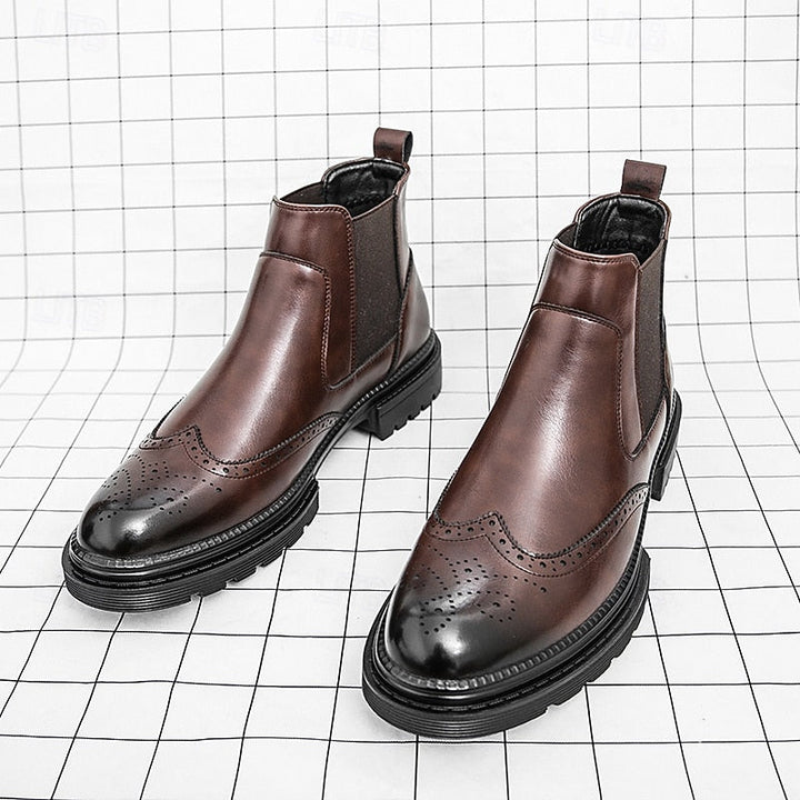 Volkmar | Herren Stiefeletten Brogue Chelsea Boot - Brown - Image 9