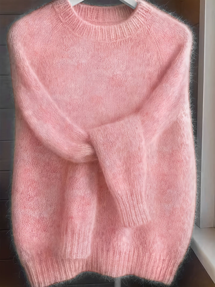 Vordis | Damen Flauschiger Oversize Strickpullover - Pink - Image 1