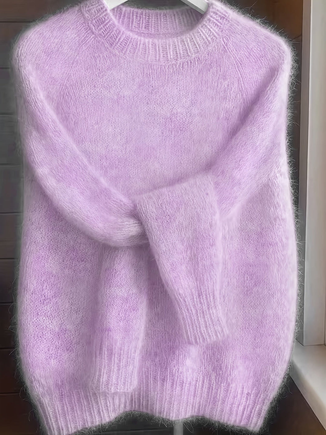 Vordis | Damen Flauschiger Oversize Strickpullover - Pink - Image 4