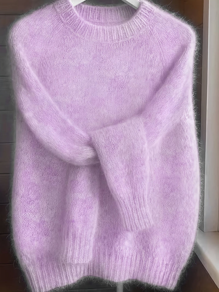 Vordis | Damen Flauschiger Oversize Strickpullover - Pink - Image 4