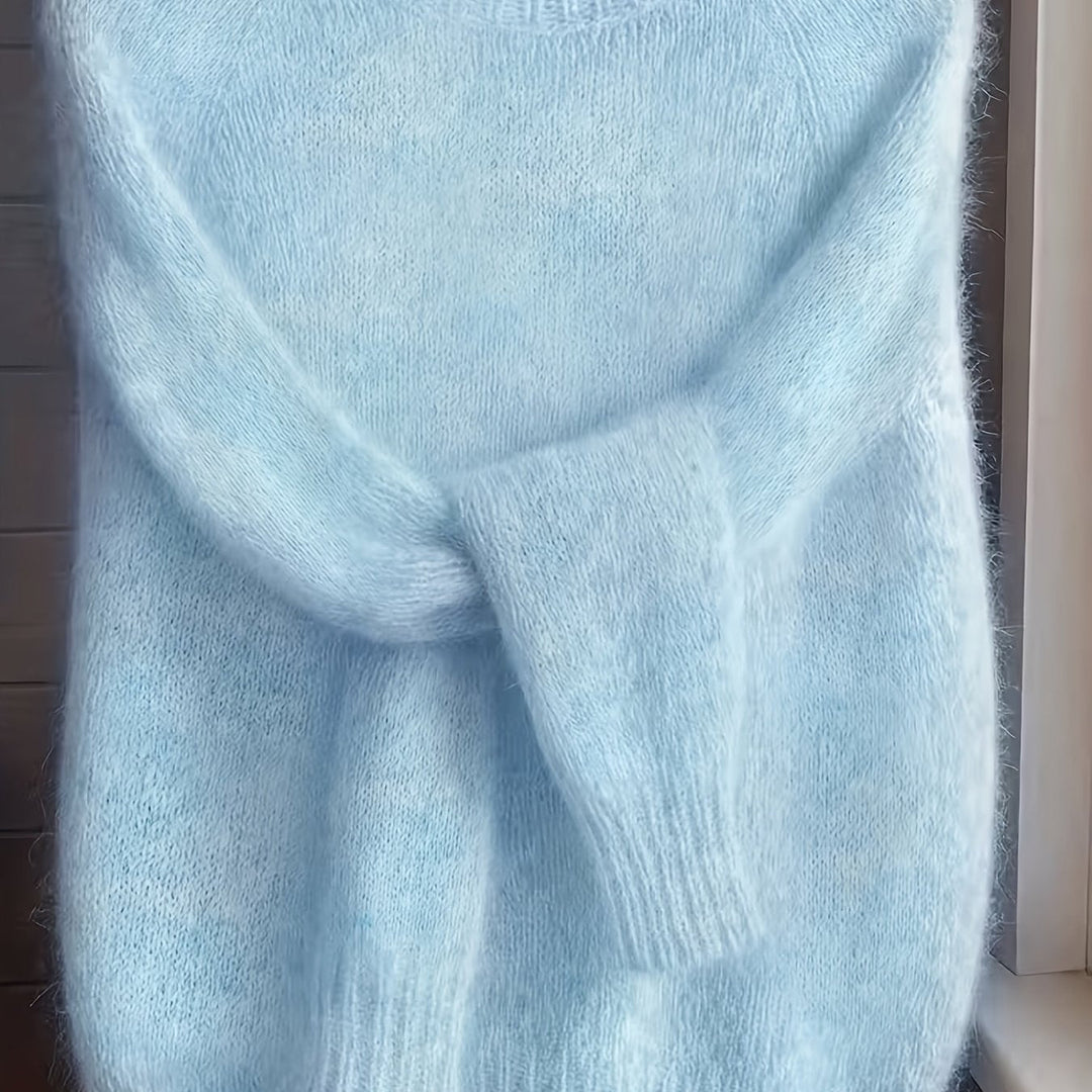 Vordis | Damen Flauschiger Oversize Strickpullover - Pink - Image 6